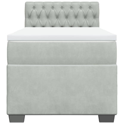 Box Spring Bed with Mattress Light Grey 80x200 cm Velvet