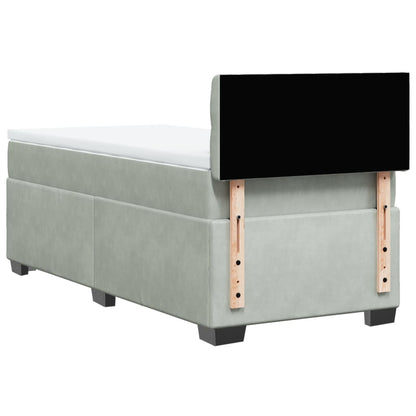 Box Spring Bed with Mattress Light Grey 80x200 cm Velvet