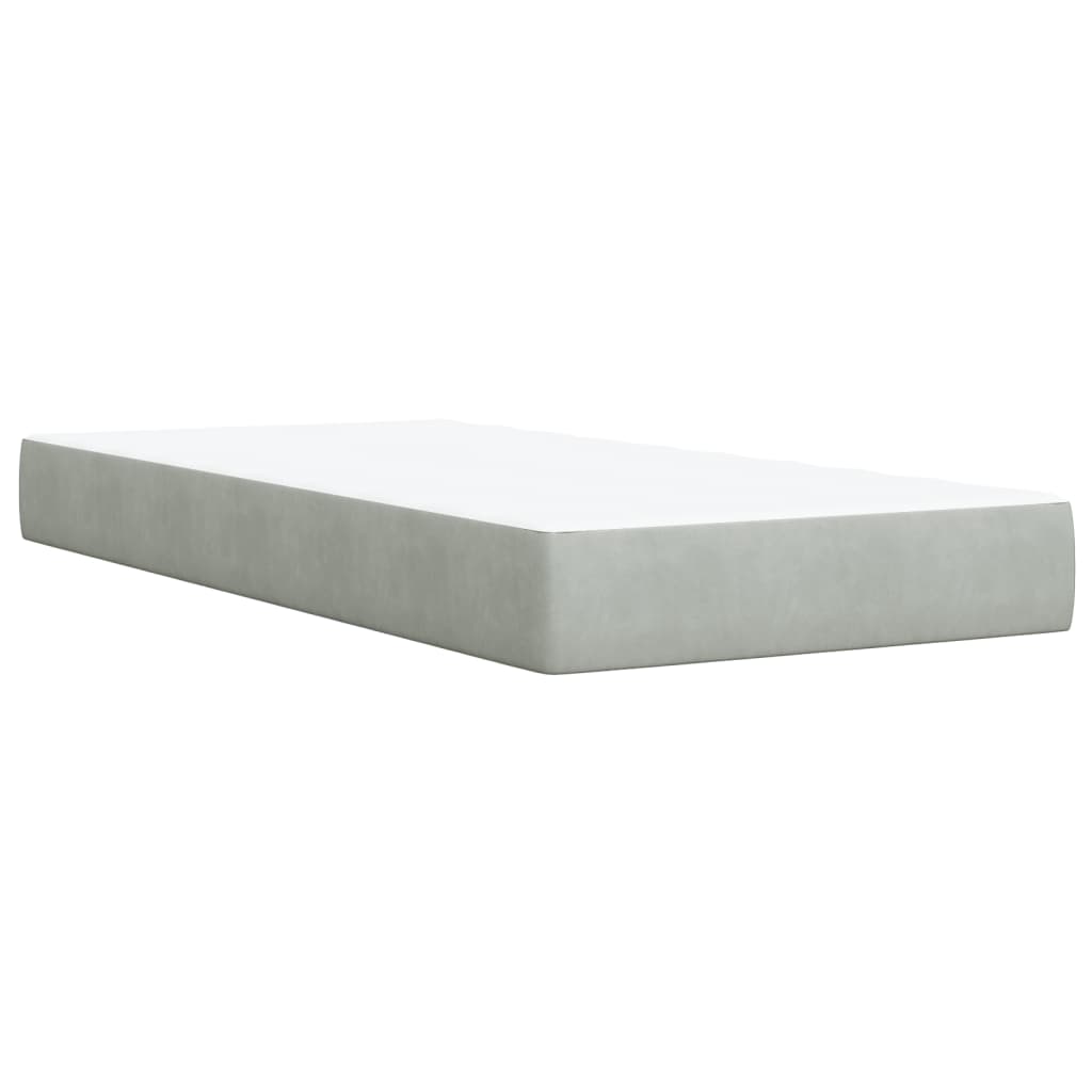 Box Spring Bed with Mattress Light Grey 80x200 cm Velvet