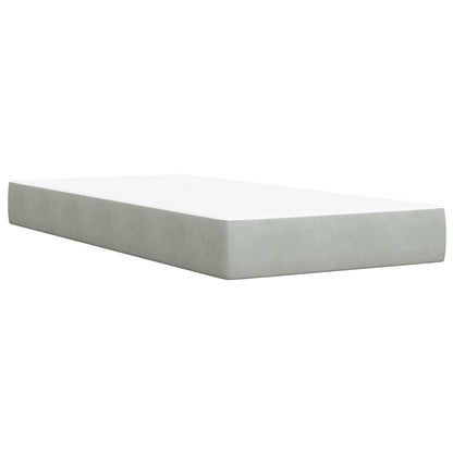 Box Spring Bed with Mattress Light Grey 80x200 cm Velvet
