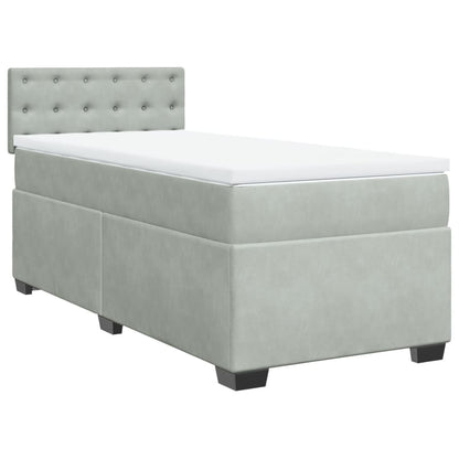 Box Spring Bed with Mattress Light Grey 80x200 cm Velvet