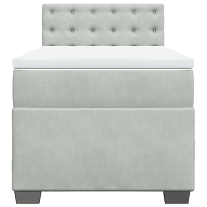 Box Spring Bed with Mattress Light Grey 80x200 cm Velvet