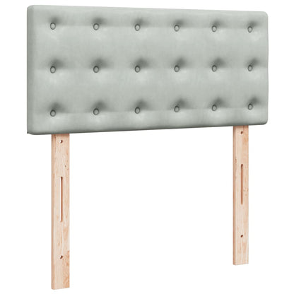 Box Spring Bed with Mattress Light Grey 80x200 cm Velvet