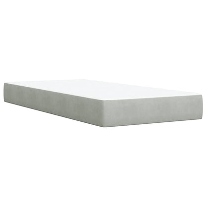 Box Spring Bed with Mattress Light Grey 80x200 cm Velvet