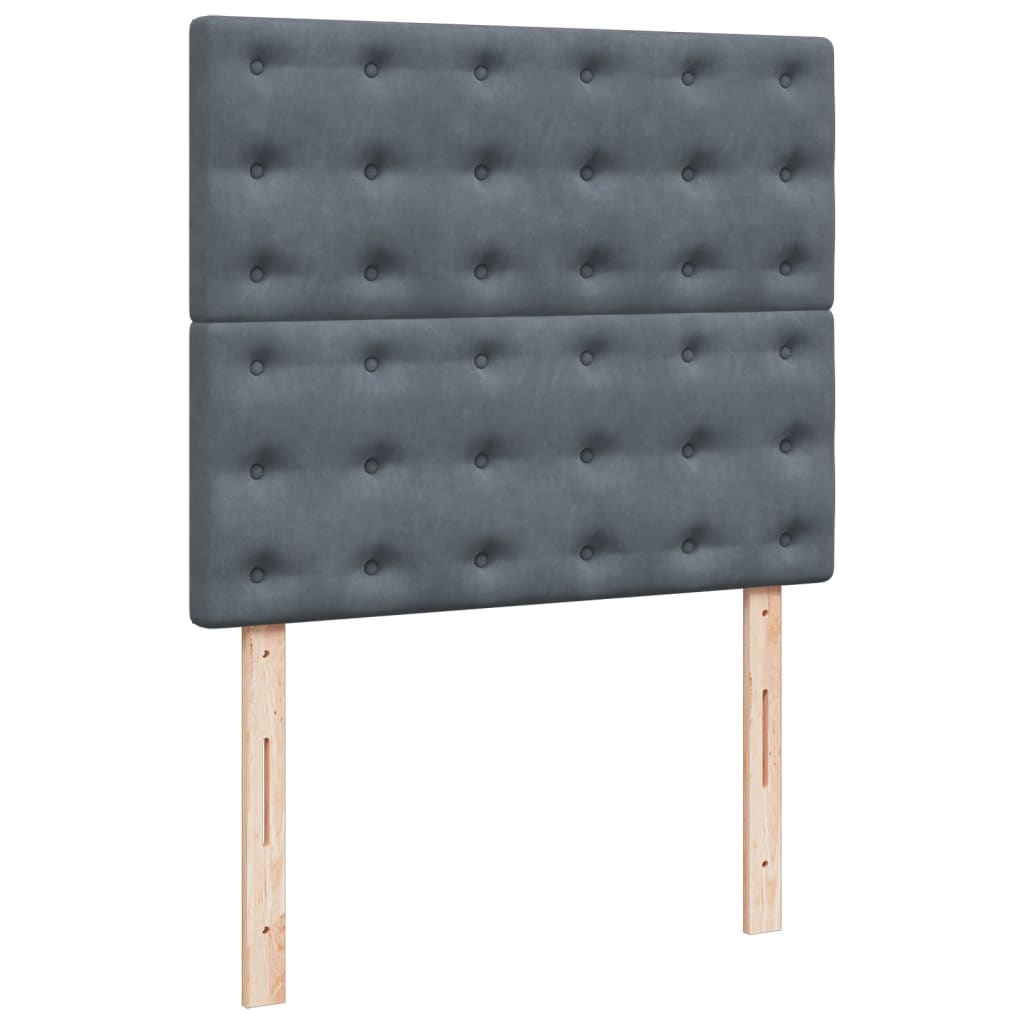 Box Spring Bed with Mattress Dark Grey 120x190 cm Small Double Velvet