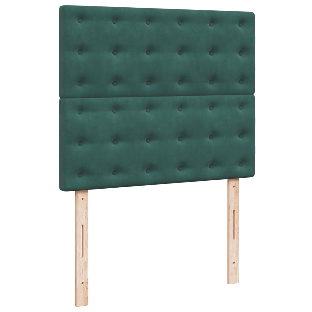 Box Spring Bed with Mattress Dark Green 120x190 cm Small Double Velvet