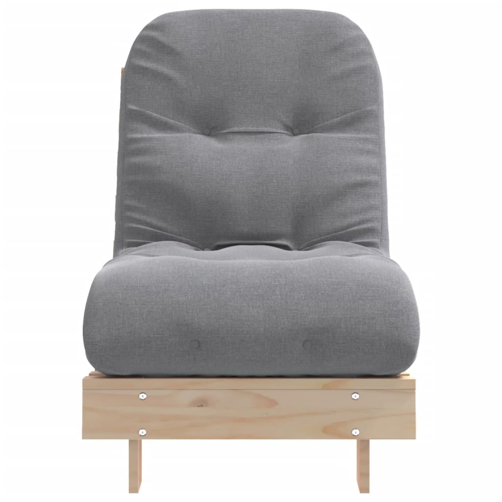Solid Pine Futon Sofa Bed with Mattress - 60x206x11 cm