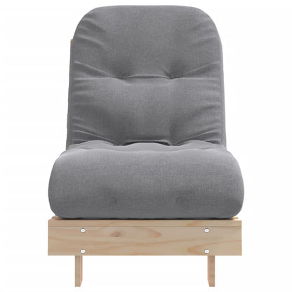 Solid Pine Futon Sofa Bed with Mattress - 60x206x11 cm