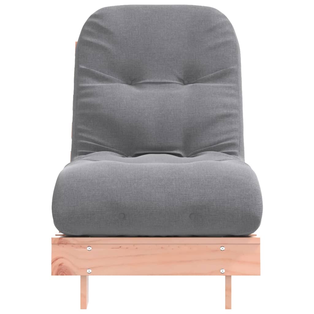 Solid Wood Futon Sofa Bed with Mattress, 60x206x11 cm, Douglas Finish