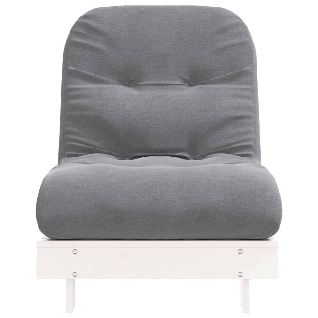 White Pine Futon Sofa Bed with Mattress, 70x206x11 cm Solid Wood