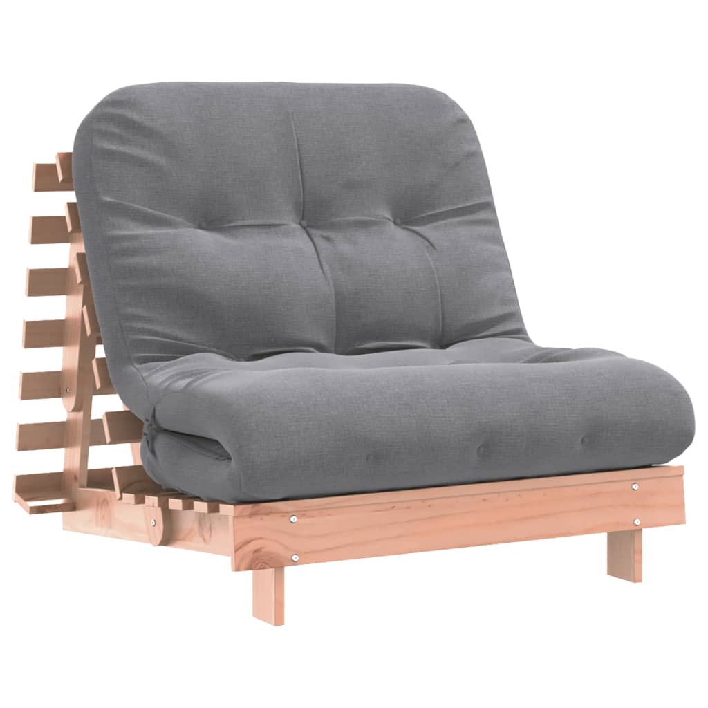 Solid Wood Douglas Futon Sofa Bed w/ Mattress - 80x206x11 cm