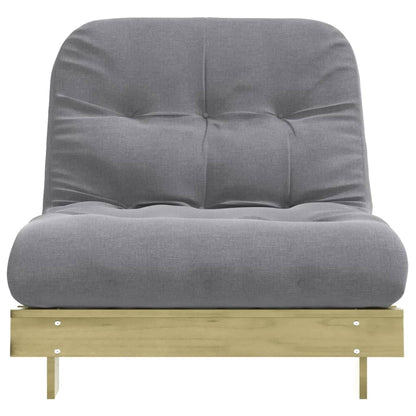 Compact Futon Sofa Bed, Pine Wood, 80x206x11 cm, with Mattress