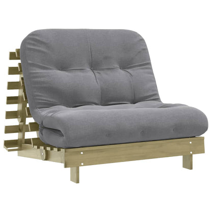 Pine Futon Sofa Bed with Mattress 100x206x11 cm - Durable Wood Design