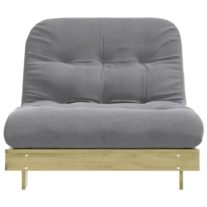 Pine Futon Sofa Bed with Mattress 100x206x11 cm - Durable Wood Design