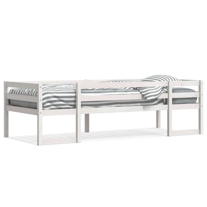 Solid Pine Kids' Bed Frame 80x200 cm - White Finish, No Mattress