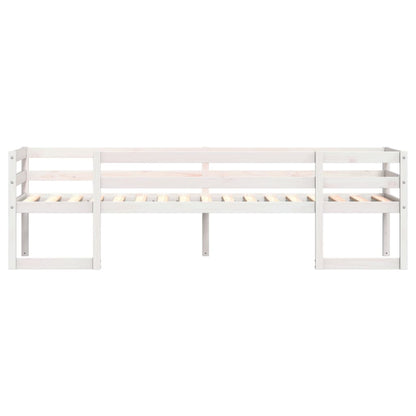 Solid Pine Kids' Bed Frame 80x200 cm - White Finish, No Mattress