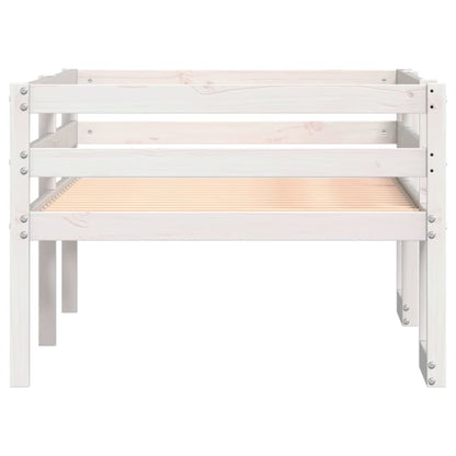 Solid Pine Kids' Bed Frame 80x200 cm - White Finish, No Mattress