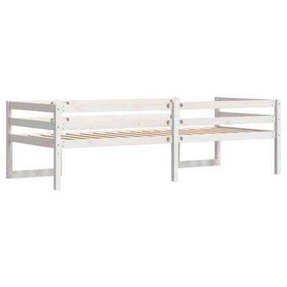 Solid Pine Kids' Bed Frame 80x200 cm - White Finish, No Mattress