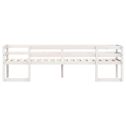 Solid Pine Kids' Bed Frame - White 90x190 cm Single Bed