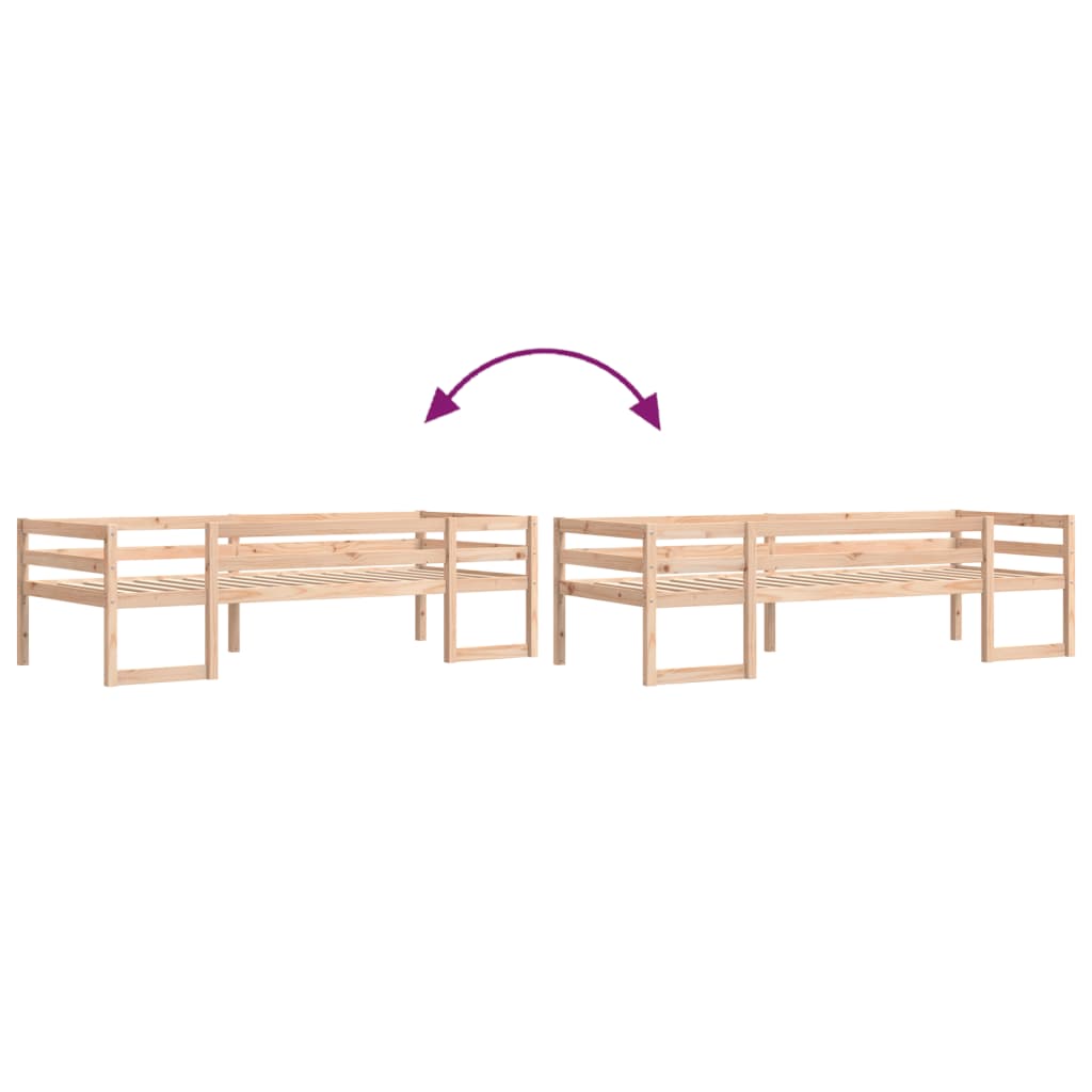 Solid Pine Kids' Bed Frame 75x190 cm - Small Single, No Mattress