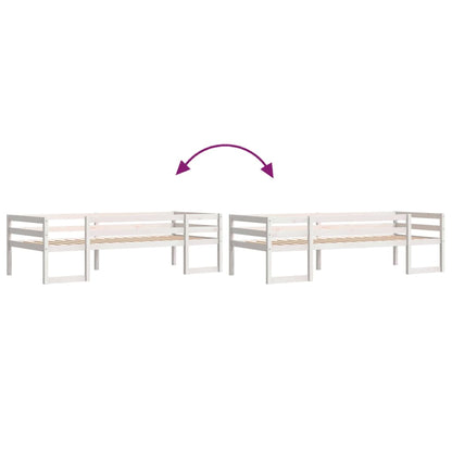 White Solid Pine Kids' Bed Frame 75x190 cm - Small Single