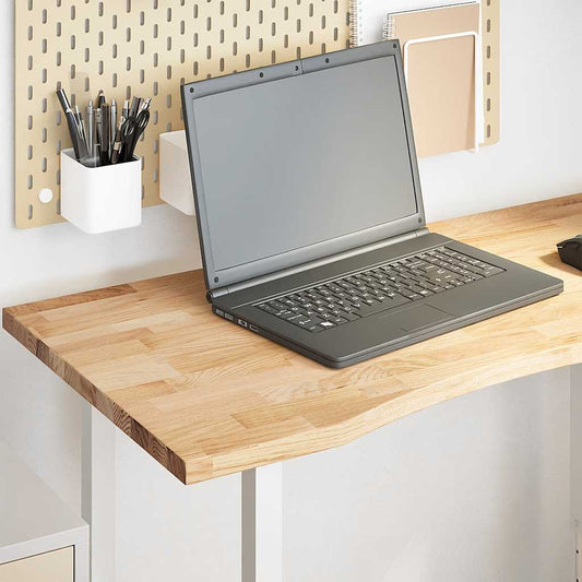 Solid Oak Rectangular Desktop 100x50x2.5 cm - Natural Finish