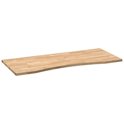 Solid Oak Rectangular Desktop 120x50x2.5 cm - Untreated Wood