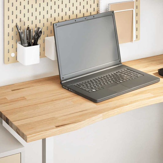 Solid Oak Rectangular Desktop 120x50x2.5 cm - Untreated Wood