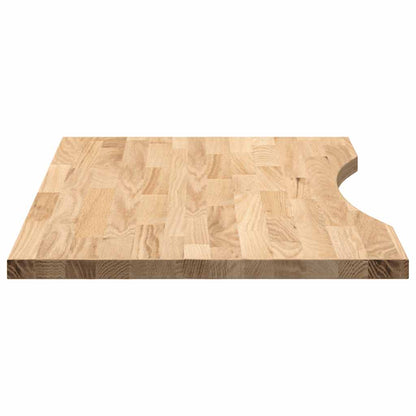 Solid Oak Rectangular Desktop 80x60x2.5 cm - Natural Finish