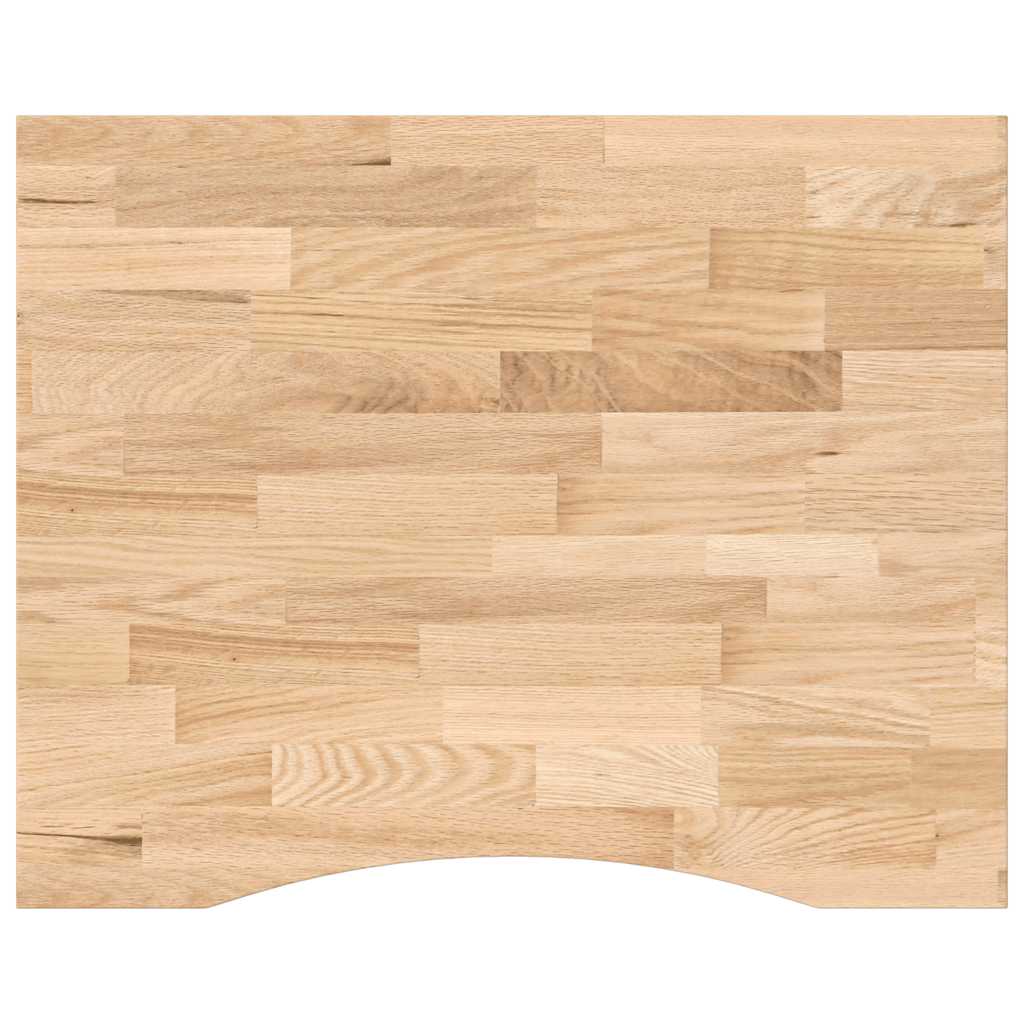Solid Oak Rectangular Desktop 100x80x2.5 cm - Untreated Wood
