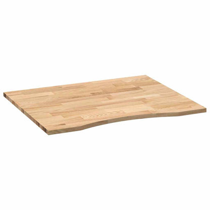 Solid Oak Rectangular Desktop 100x80x2.5 cm - Untreated Wood