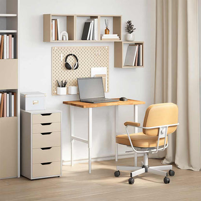 Solid Oak Rectangular Desk Top - Light Brown, 80x50x2.5 cm