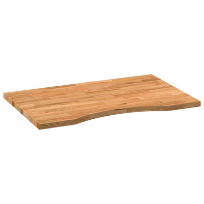 Solid Oak Rectangular Desk Top - Light Brown, 80x50x2.5 cm