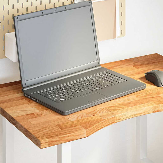 Solid Oak Rectangular Desk Top - Light Brown, 80x50x2.5 cm
