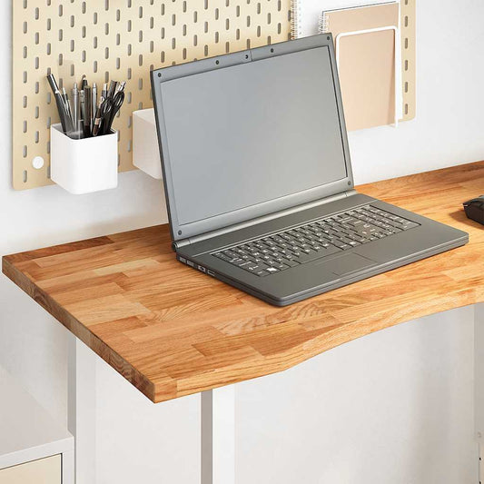 Solid Oak Rectangular Desktop, Light Brown 100x50x2.5 cm