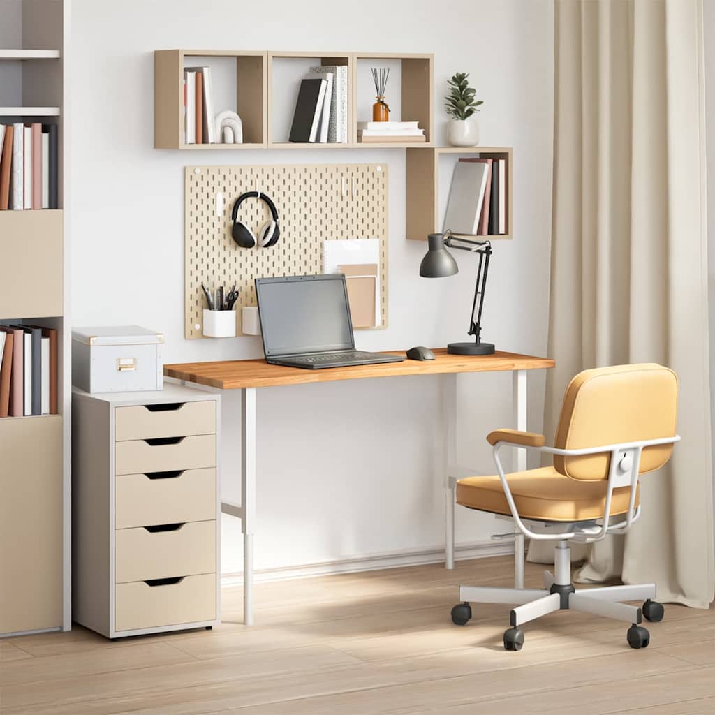 Solid Oak Desk Top 120x50x2.5 cm - Light Brown Rectangular