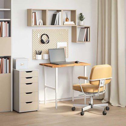 Solid Oak Rectangular Desk Top, Light Brown, 80x60x2.5 cm