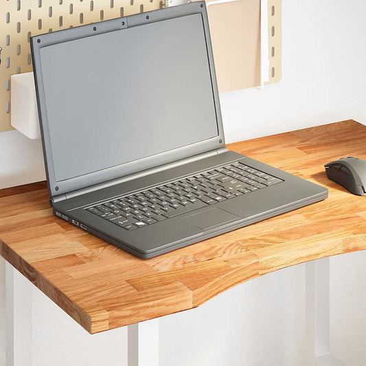 Solid Oak Rectangular Desk Top, Light Brown, 80x60x2.5 cm