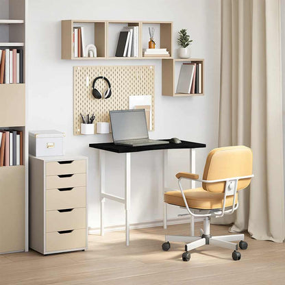 Solid Oak Desktop - Dark Brown, 80x50cm, Rectangular Design