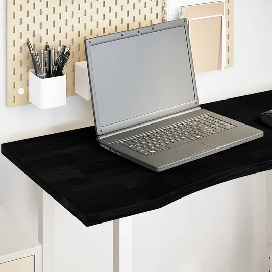 Solid Oak Desktop, Dark Brown, 100x50x2.5 cm, Rectangular Design