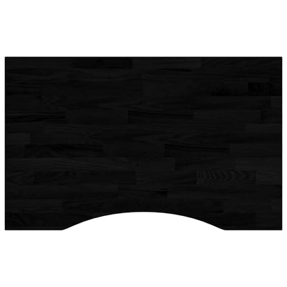 Solid Oak Desk Top, Dark Brown, 80x60x2.5 cm - Rectangular Design