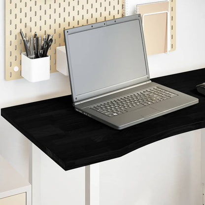 Solid Oak Dark Brown Desktop, 100x60x2.5 cm Rectangular