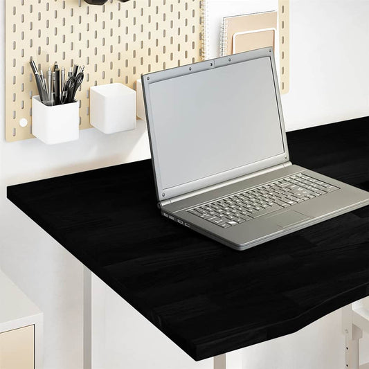 Solid Oak Desktop - Dark Brown 100x80x2.5 cm Rectangular Design