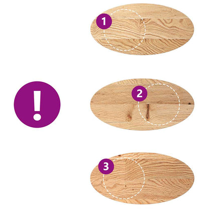 Solid Oak Oval Table Top 80x40x2 cm - Elegant & Durable