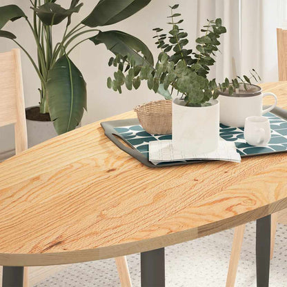 Oval Oak Solid Wood Table Top 140x60x2 cm - Elegant & Durable