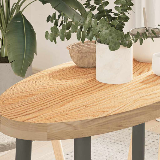Solid Oak Oval Table Top - 80x40x4 cm