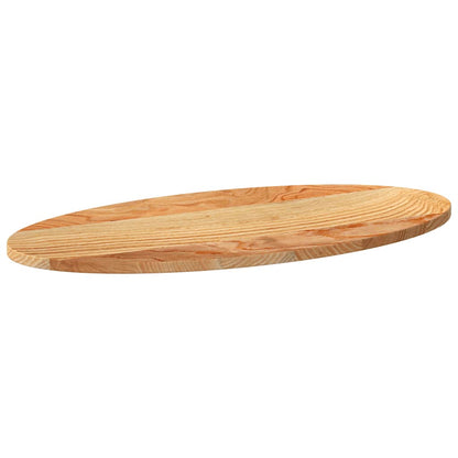 Solid Oak Oval Table Top 80x40x2 cm - Light Brown Finish