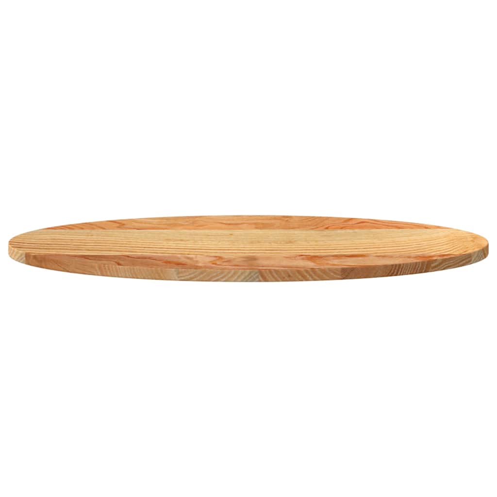 Solid Oak Oval Table Top 80x40x2 cm - Light Brown Finish