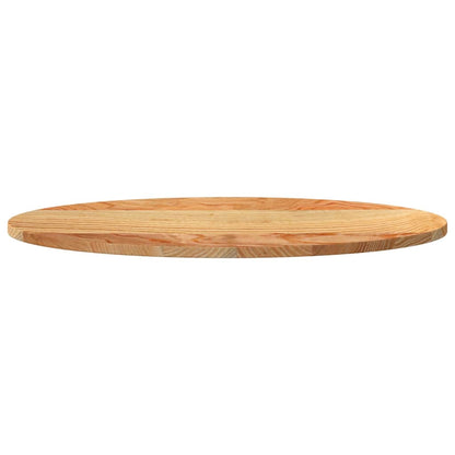 Solid Oak Oval Table Top 80x40x2 cm - Light Brown Finish
