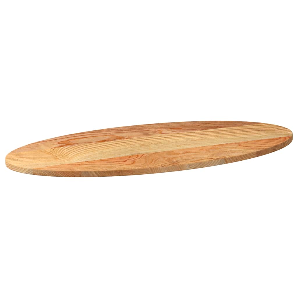 Solid Oak Table Top - Light Brown Oval, 100x50x2 cm